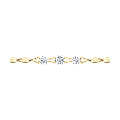 Браслет жесткий из комбинированного золота р. 17 SOKOLOV Diamonds