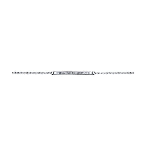 Браслет из белого золота с бриллиантом р. 16 SOKOLOV Diamonds