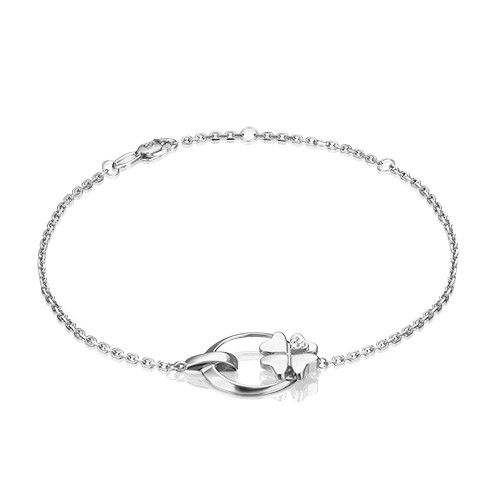 Браслет из белого золота с бриллиантом р. 17 PLATINA jewelry