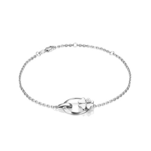 Браслет из белого золота с бриллиантом р. 21 PLATINA jewelry
