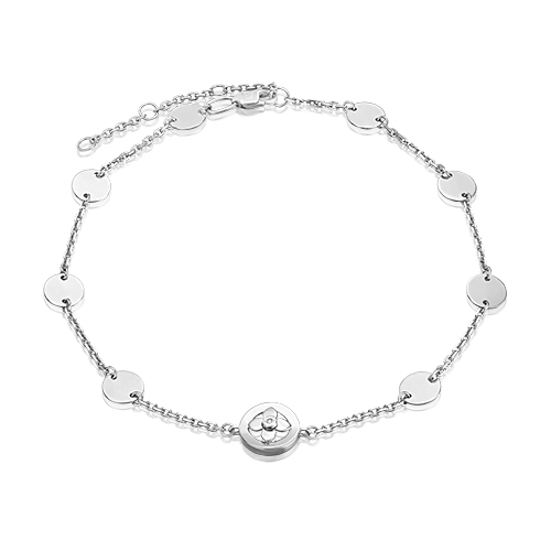 Браслет из белого золота с бриллиантом р. 27 PLATINA jewelry