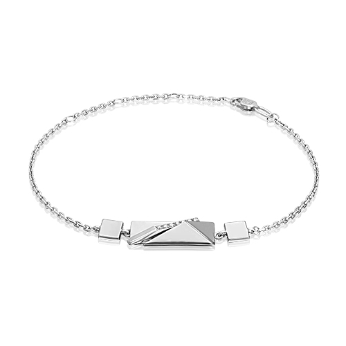 Браслет из белого золота с фианитом р. 16 PLATINA jewelry