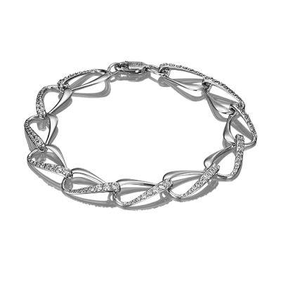 Браслет из белого золота с фианитом р. 17 PLATINA jewelry