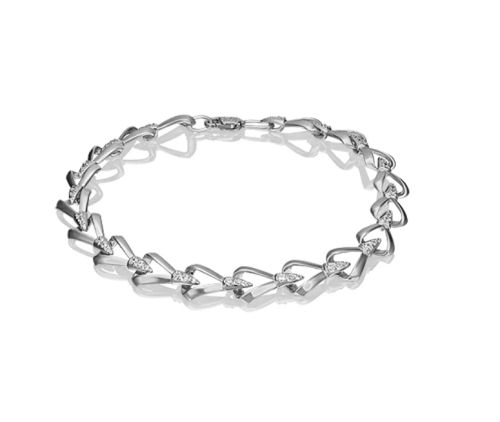 Браслет из белого золота с фианитом р. 19,5 PLATINA jewelry