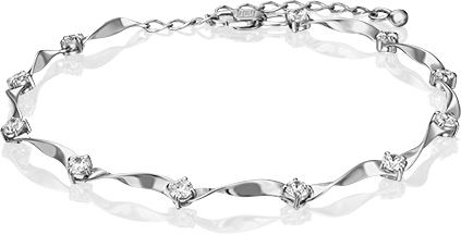 Браслет из белого золота со Swarovski р. 21 PLATINA jewelry