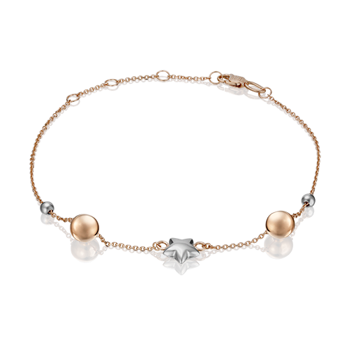 Браслет из белого золота/красного золота р. 21 PLATINA jewelry