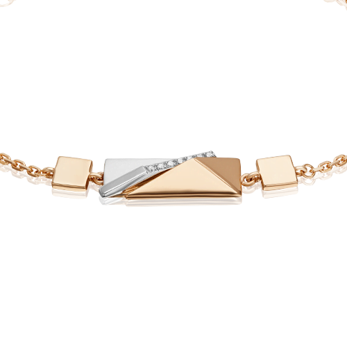 Браслет из белого/красного золота р.16 PLATINA jewelry