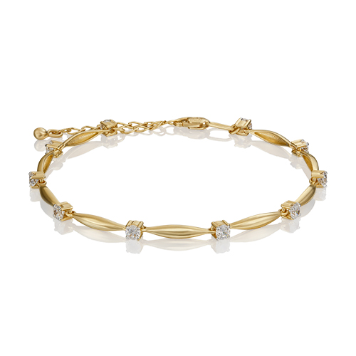 Браслет из желтого золота с фианитом р. 16,5 PLATINA jewelry