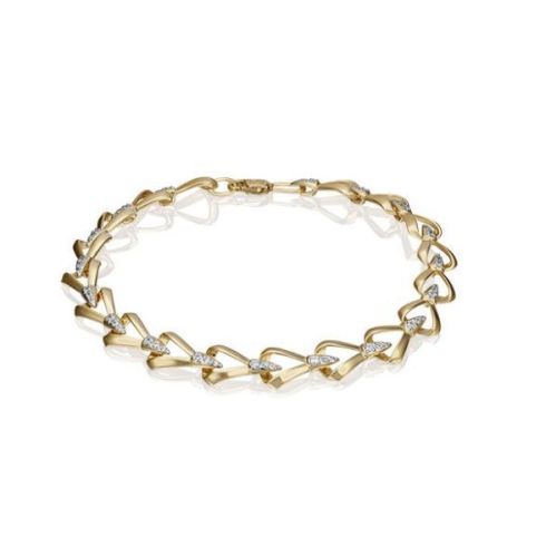 Браслет из желтого золота с фианитом р. 18,5 PLATINA jewelry
