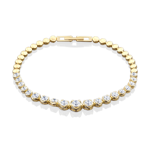 Браслет из желтого золота с фианитом р. 19 PLATINA jewelry