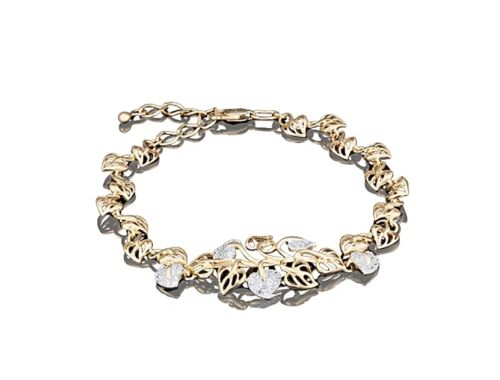 Браслет из желтого золота с фианитом р. 20 PLATINA jewelry