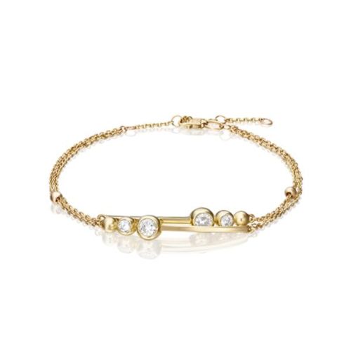 Браслет из желтого золота с фианитом р. 21 PLATINA jewelry