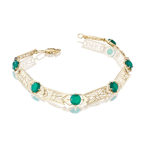 Браслет из желтого золота с халцедоном р. 19,5 PLATINA jewelry