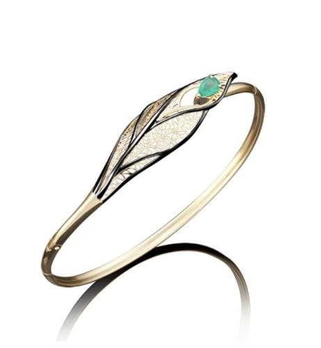 Браслет из желтого золота с халцедоном р. 20 PLATINA jewelry