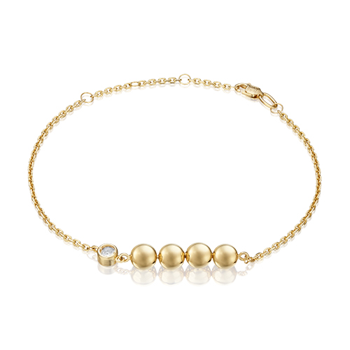 Браслет из желтого золота с топазом р. 17 PLATINA jewelry