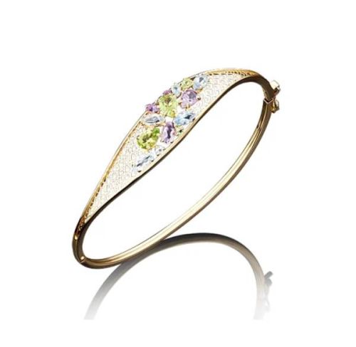 Браслет из желтого золота с топазом р. 19,5 PLATINA jewelry