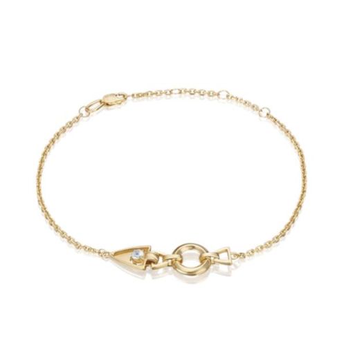Браслет из желтого золота с топазом р. 21 PLATINA jewelry