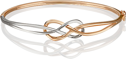 Браслет из желтого золота/белого золота р. 19 PLATINA jewelry