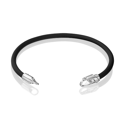 Браслет из каучука/серебра р. 14 PLATINA jewelry
