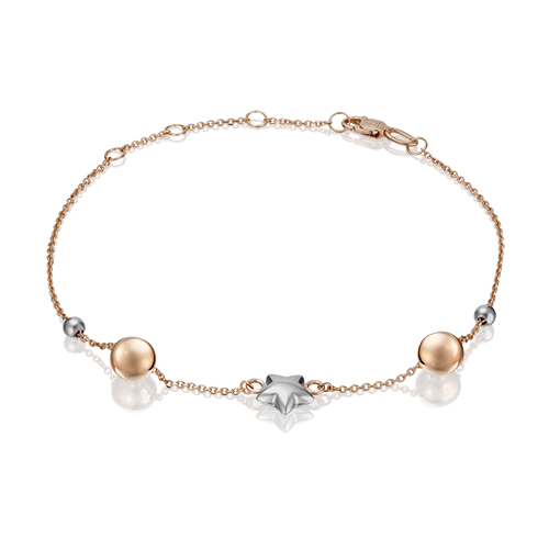 Браслет из комбинированного золота р. 15,5 PLATINA jewelry