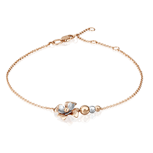 Браслет из комбинированного золота р. 16 PLATINA jewelry