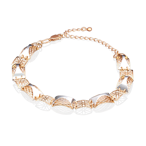 Браслет из комбинированного золота р. 18 PLATINA jewelry