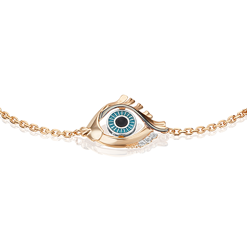 Браслет из комбинированного золота с топазом р. 17 PLATINA jewelry 05-0708-00-201-1111