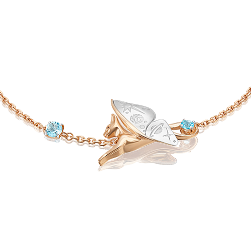 Браслет из комбинированного золота с топазом р. 17 PLATINA jewelry 05-0711-00-201-1111