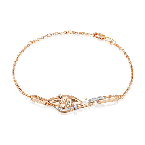 Браслет из комбинированного золота с топазом р. 20 PLATINA jewelry