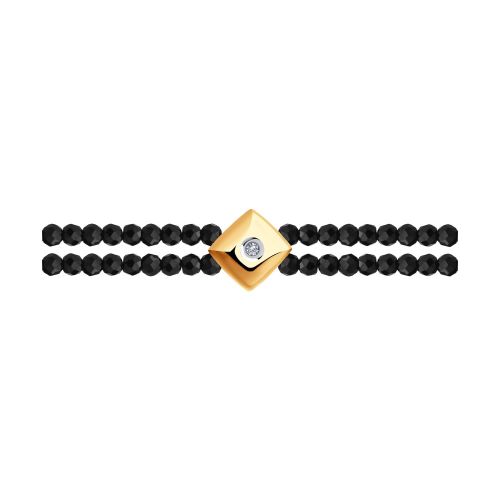 Браслет из красного золота с бриллиантом/шпинелью р. 16 SOKOLOV Diamonds