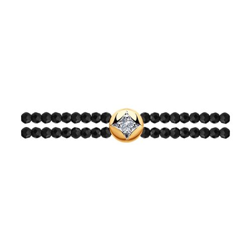 Браслет из красного золота с бриллиантом/шпинелью р. 18 SOKOLOV Diamonds