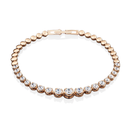 Браслет из красного золота с фианитом р. 15 PLATINA jewelry