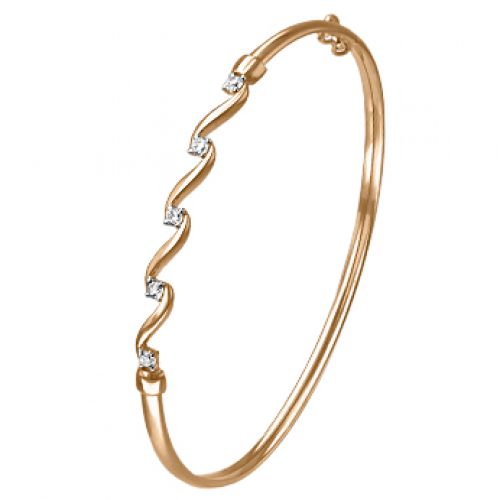 Браслет из красного золота с фианитом р. 18 PLATINA jewelry