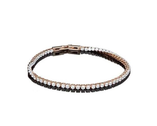 Браслет из красного золота с фианитом р. 19 PLATINA jewelry