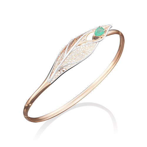 Браслет из красного золота с халцедоном р. 18 PLATINA jewelry