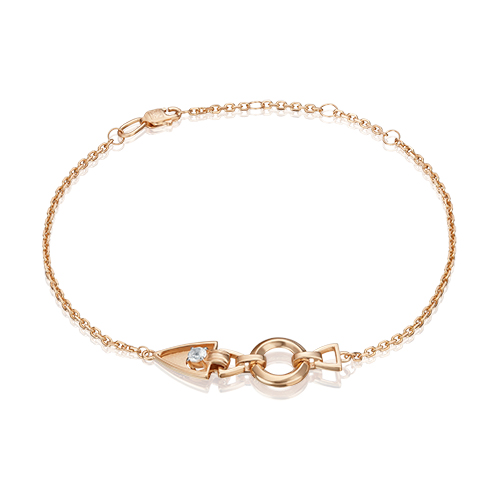 Браслет из красного золота с топазом р. 17 PLATINA jewelry
