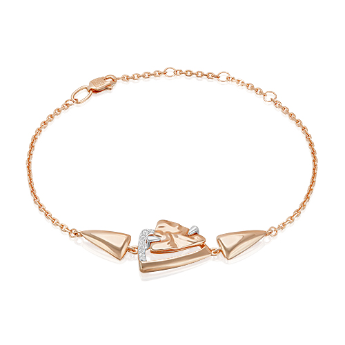Браслет из красного золота с топазом р. 20 PLATINA jewelry