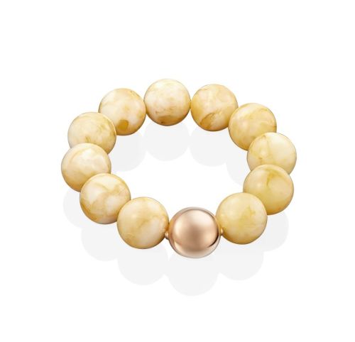 Браслет из красного золота с янтарем р. 16,5 PLATINA jewelry