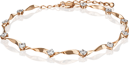 Браслет из красного золота со Swarovski р. 21 PLATINA jewelry