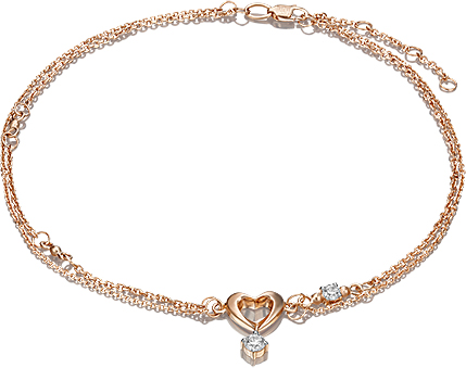 Браслет из красного золота со Swarovski р. 27 PLATINA jewelry