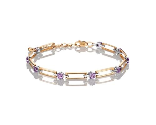 Браслет из золота с аметистом р. 21 PLATINA jewelry
