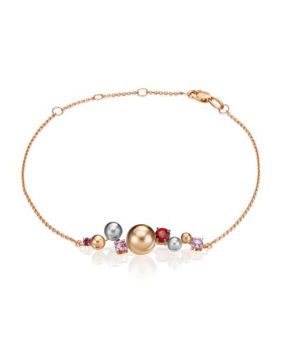Браслет из золота с аметистом/гранатом р. 21 PLATINA jewelry