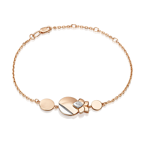 Браслет из золота с бриллиантом р. 16 PLATINA jewelry