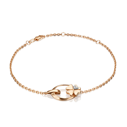 Браслет из золота с бриллиантом р. 17 PLATINA jewelry