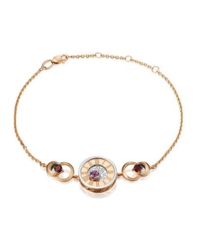 Браслет из золота с гранатом/аметистом р. 21 PLATINA jewelry