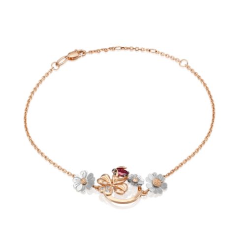 Браслет из золота с гранатом/топазом р. 21 PLATINA jewelry