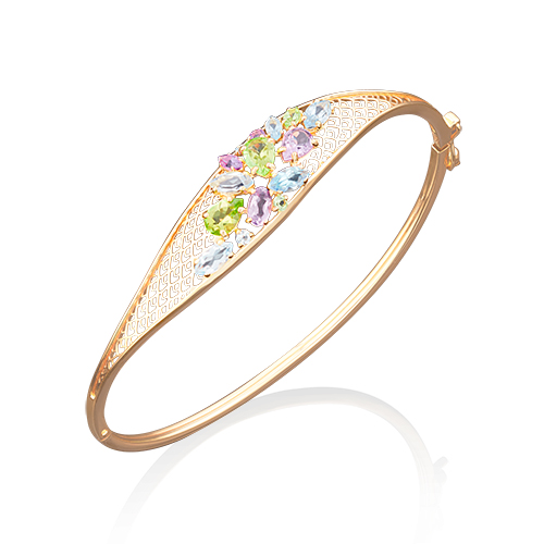 Браслет из золота с топазом/аметистом р. 17,5 PLATINA jewelry