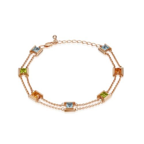 Браслет из золота с топазом/хризолитом р. 21 PLATINA jewelry