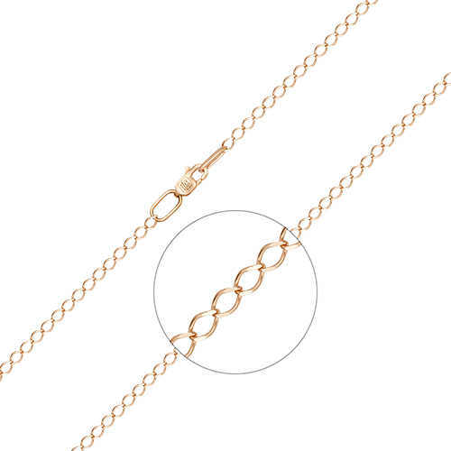 Браслет на ногу из красного золота р. 26 PLATINA jewelry