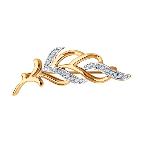 Брошь из красного золота Diamant